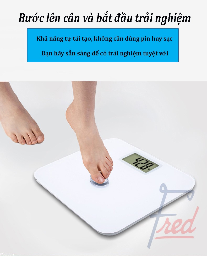 Cân sức khỏe điện tử Fred H15A không dùng pin tự tạo năng lượng