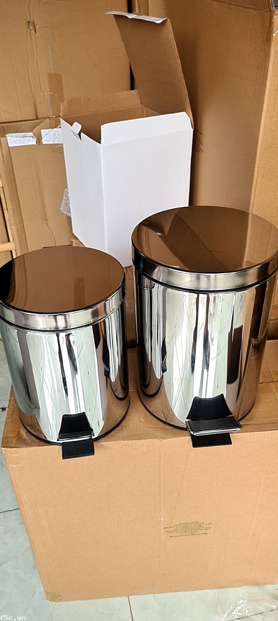Thùng rác Inox đạp chân cao cấp Fred silver B-2