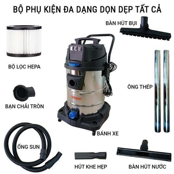 Máy Hút Bụi Và Nước Công Nghiệp Kewin KN603S