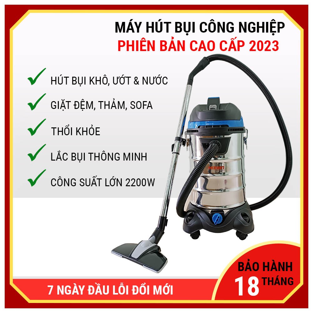 Máy Hút Bụi Khô Và Ướt 30 Lít 2200W (HEPA) Kewin KN301S