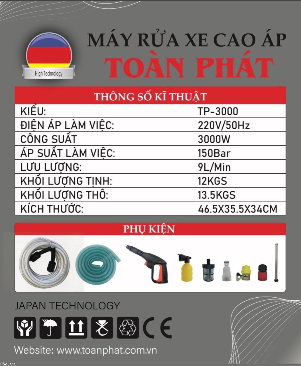Máy rửa xe Toàn Phát TP3000