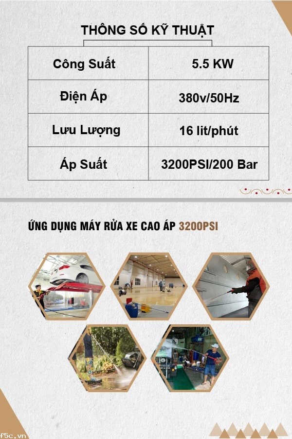 Máy phun rửa xe cao áp Camry 3200