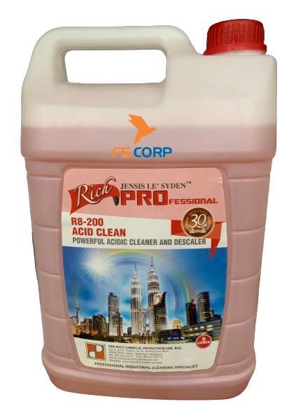 Hóa chất tẩy rửa ố vàng, gỉ sét trên sàn Richpro Acid Clean R8-200 ( 5 Lít) 
