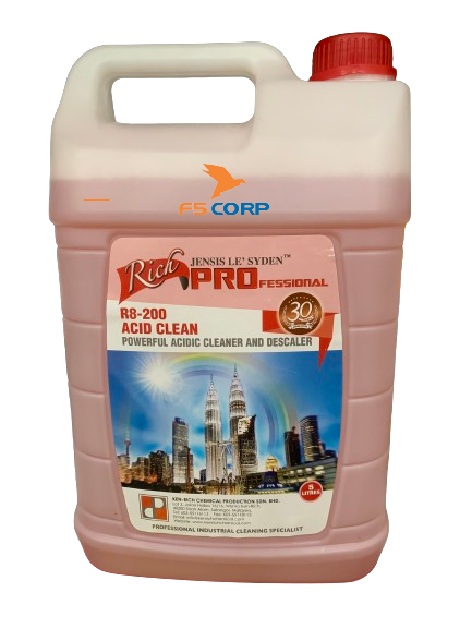 Hóa chất tẩy rửa ố vàng, gỉ sét trên sàn Richpro Acid Clean R8-200 ( 5 Lít) 