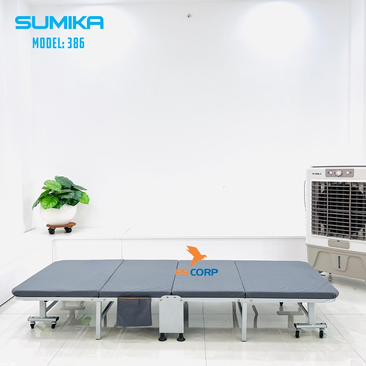 Giường xếp gấp gọn di động tiện lợi SUMIKA 386, rộng 70cm