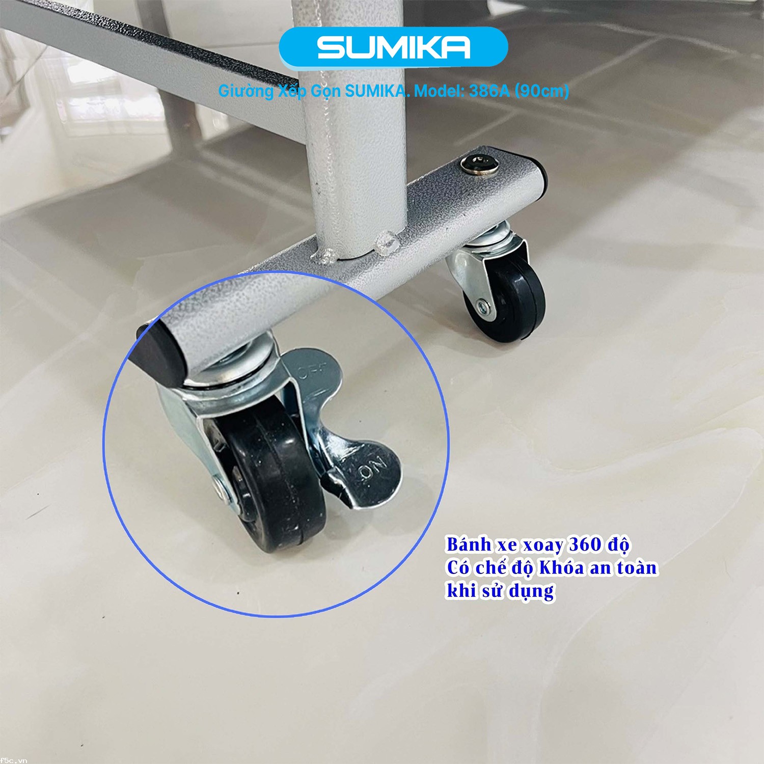 Giường xếp gấp gọn di động tiện lợi SUMIKA 386A, rộng 90cm