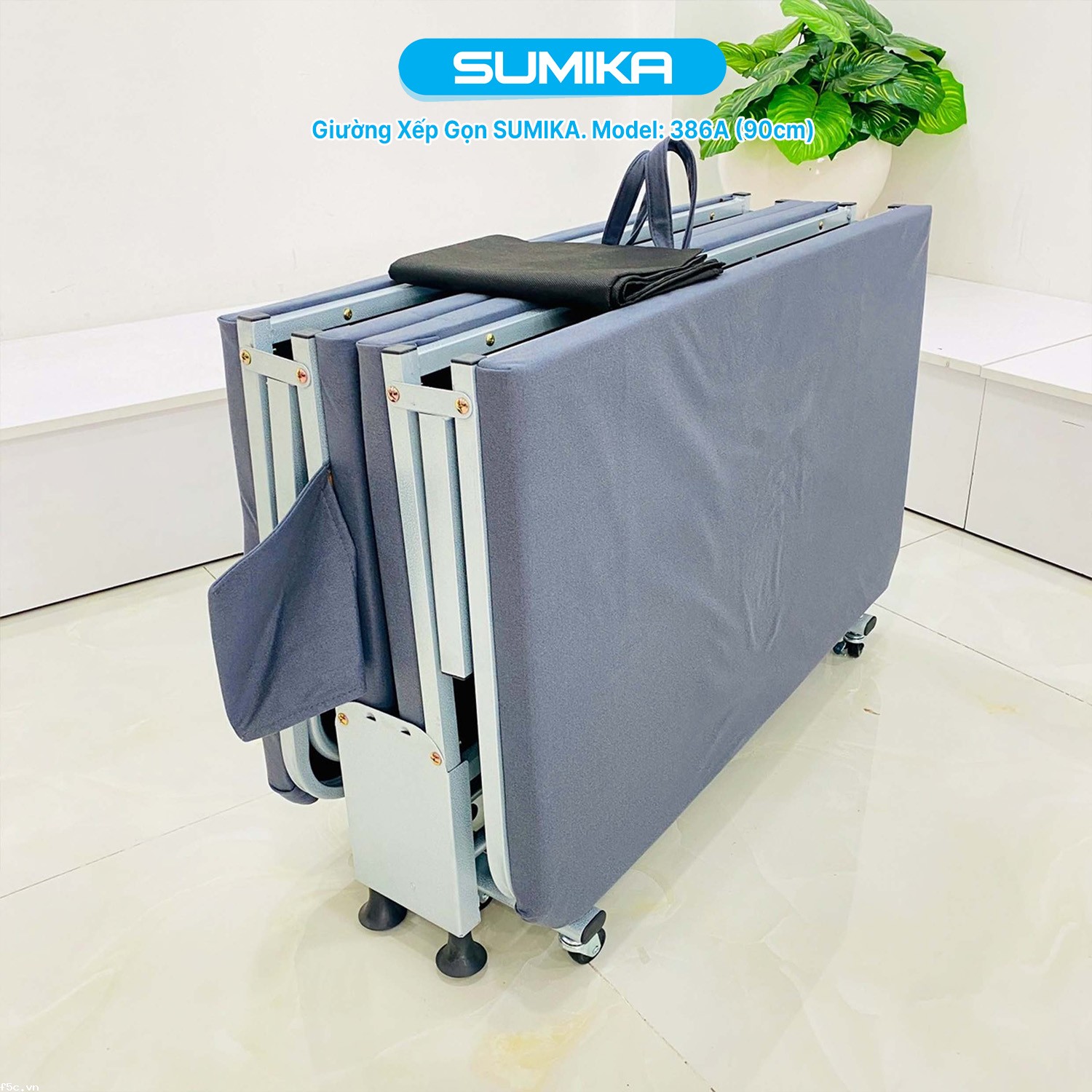 Giường xếp gấp gọn di động tiện lợi SUMIKA 386A, rộng 90cm