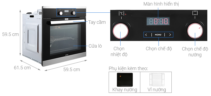  Lò nướng âm tủ Hafele HO-KT60C (534.05.571) - 65 lít