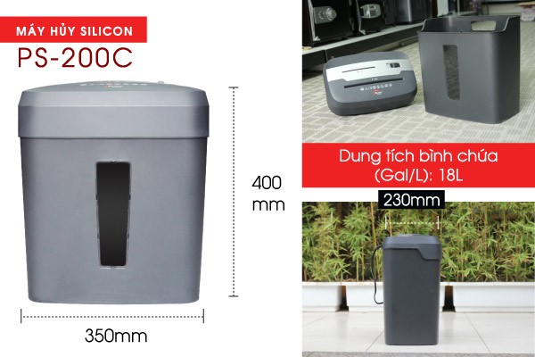 Máy Hủy Tài Liệu Silicon PS-200C ( hủy vụn) 