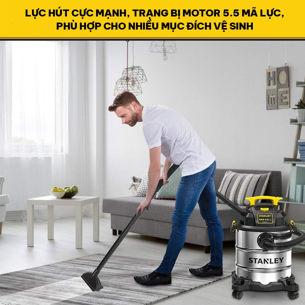 Máy hút bụi công nghiệp 3 chức năng 23 Lít - Khô/Ướt/Thổi Stanley SL19417-6A