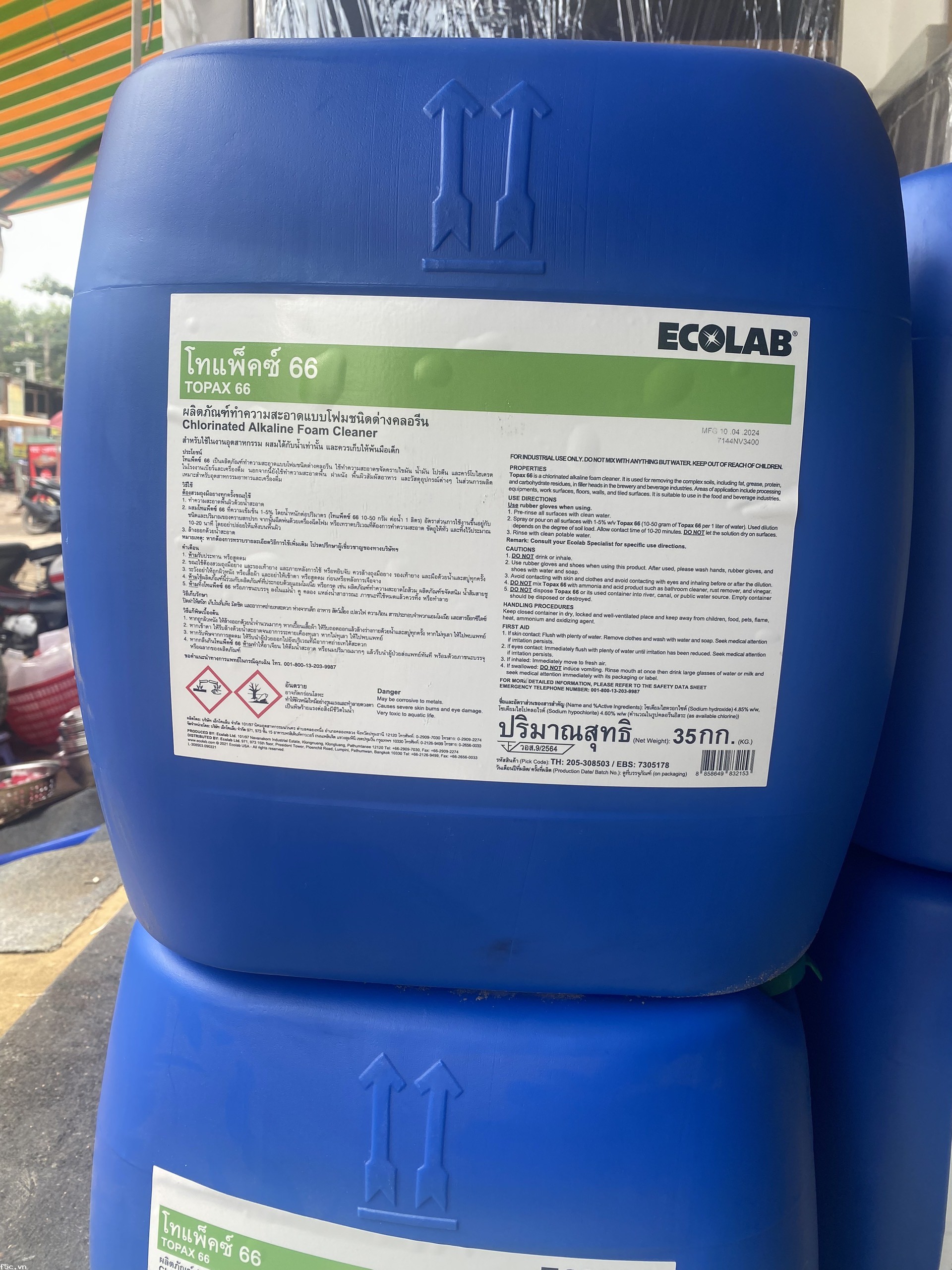 Chất tẩy rửa dầu mỡ gốc kiềm  ECOLAB TOPAX 66 21 KG.