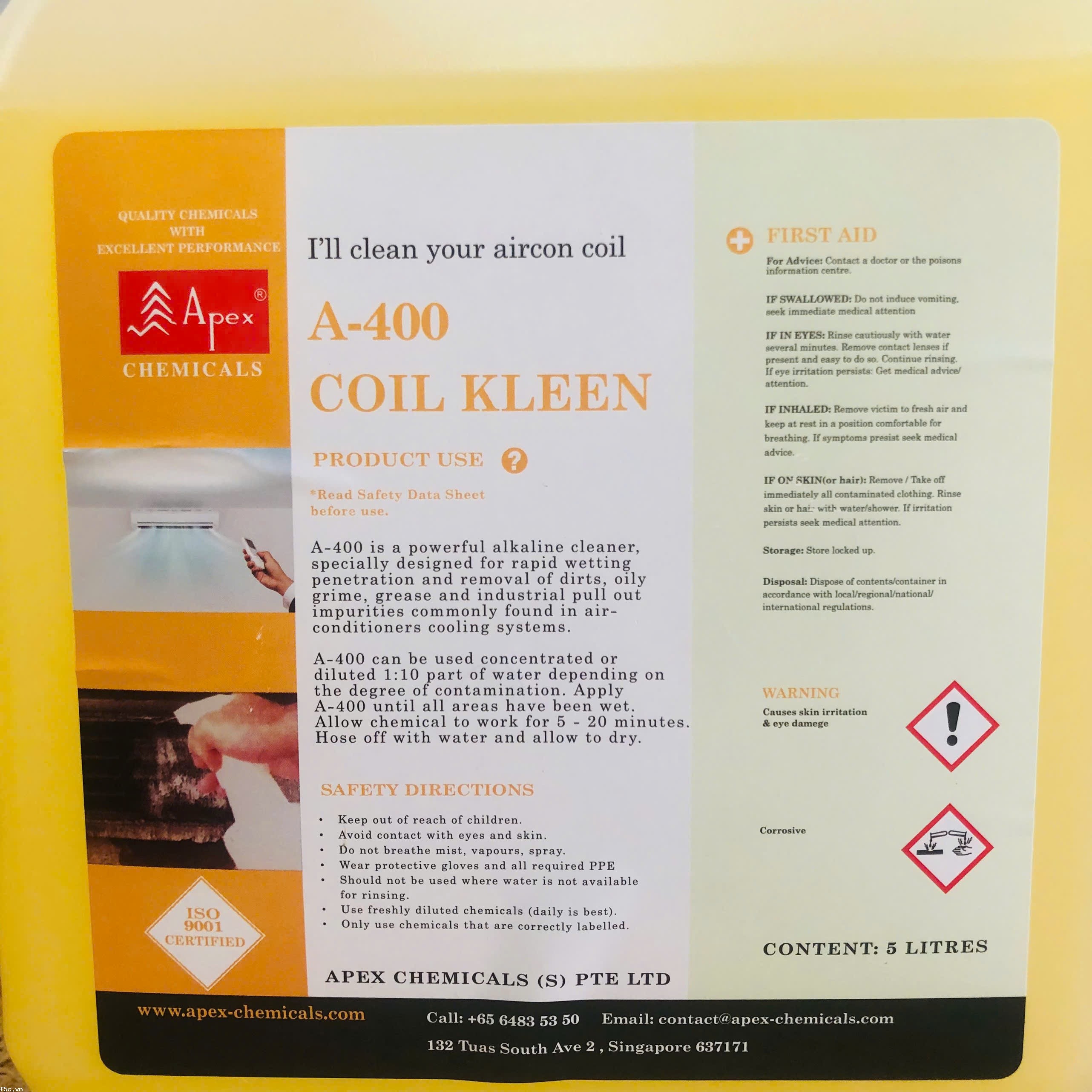 Hoá chất vệ sinh dàn lạnh, dàn nhôm, điều hòa ...  A-400 Coil Kleen 