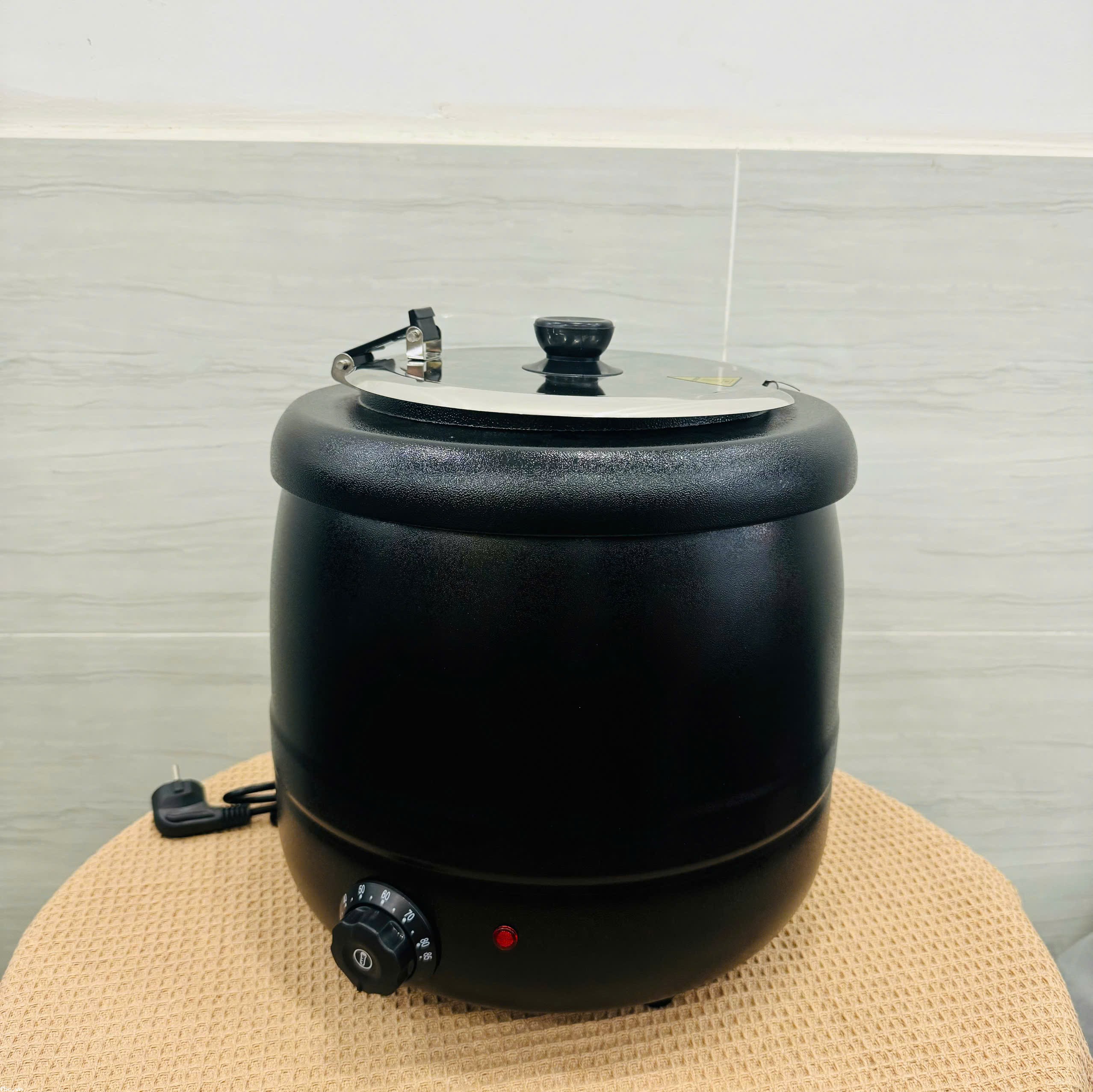Nồi ủ trân châu, nồi hâm soup, hâm cháo vỏ inox đen - 10 Lít