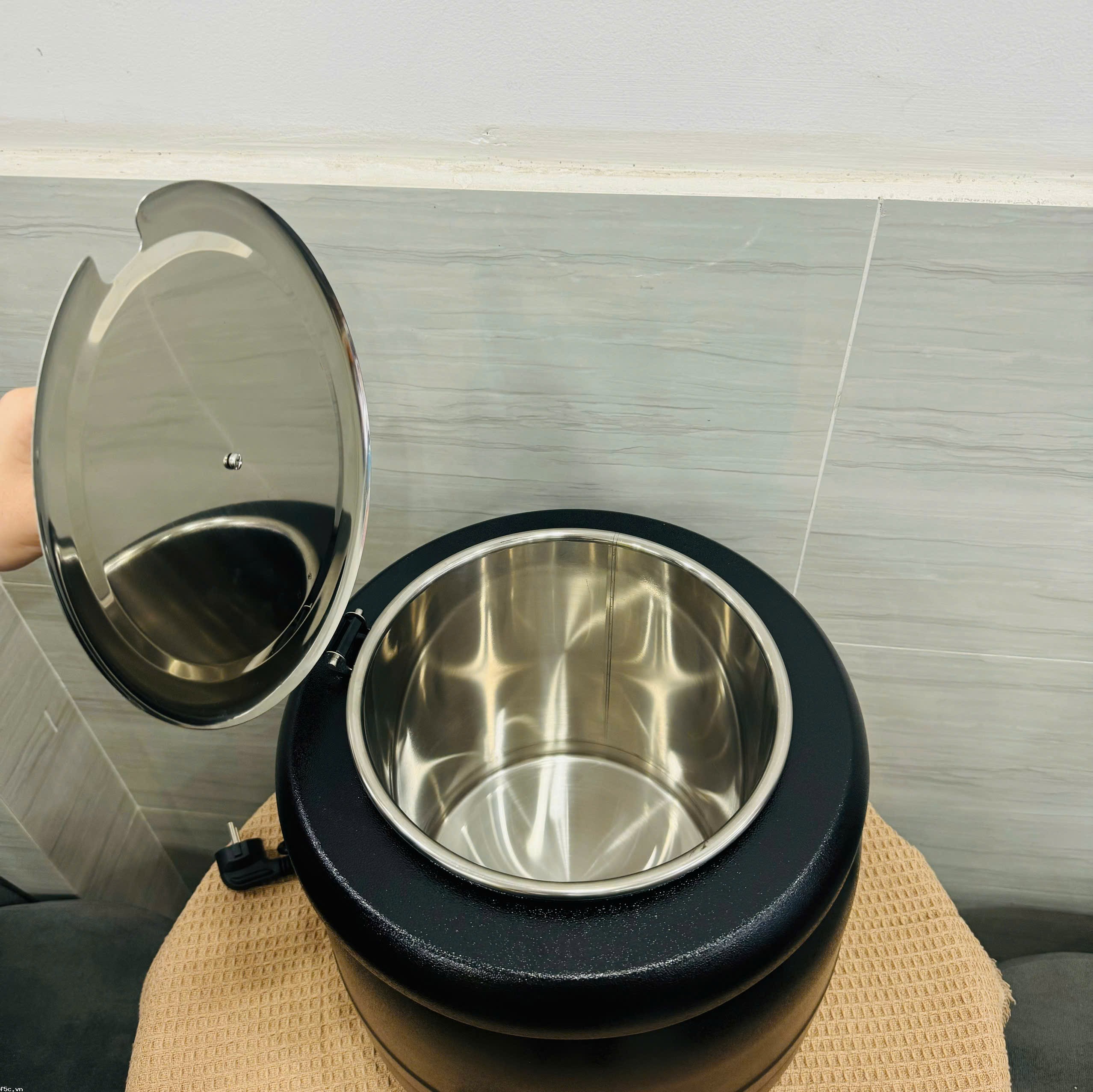Nồi ủ trân châu, nồi hâm soup, hâm cháo vỏ inox đen - 10 Lít