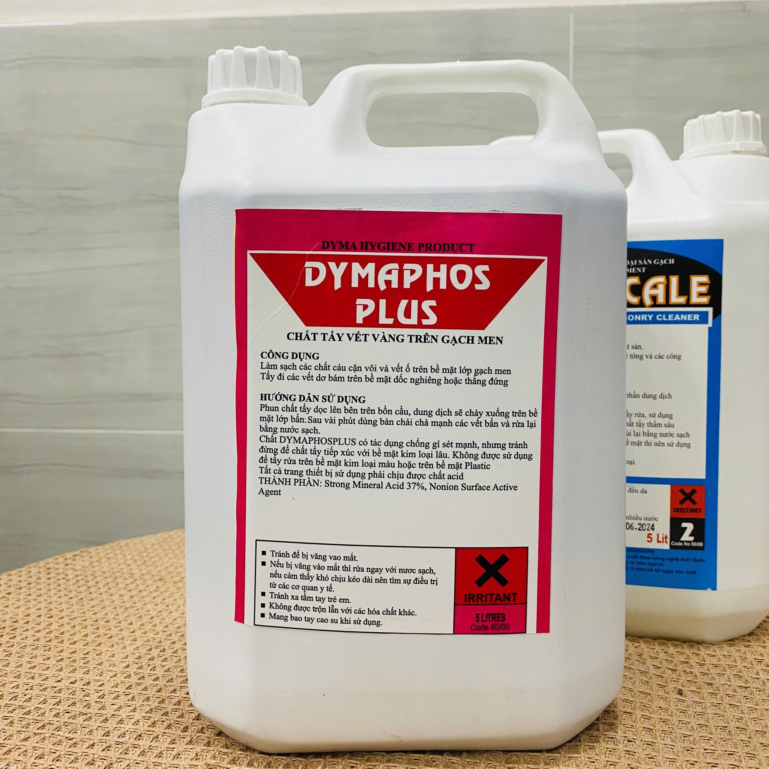 Chất tẩy vết ố vàng trên bề mặt gạch men Dyma Phoslus (5 Lít)