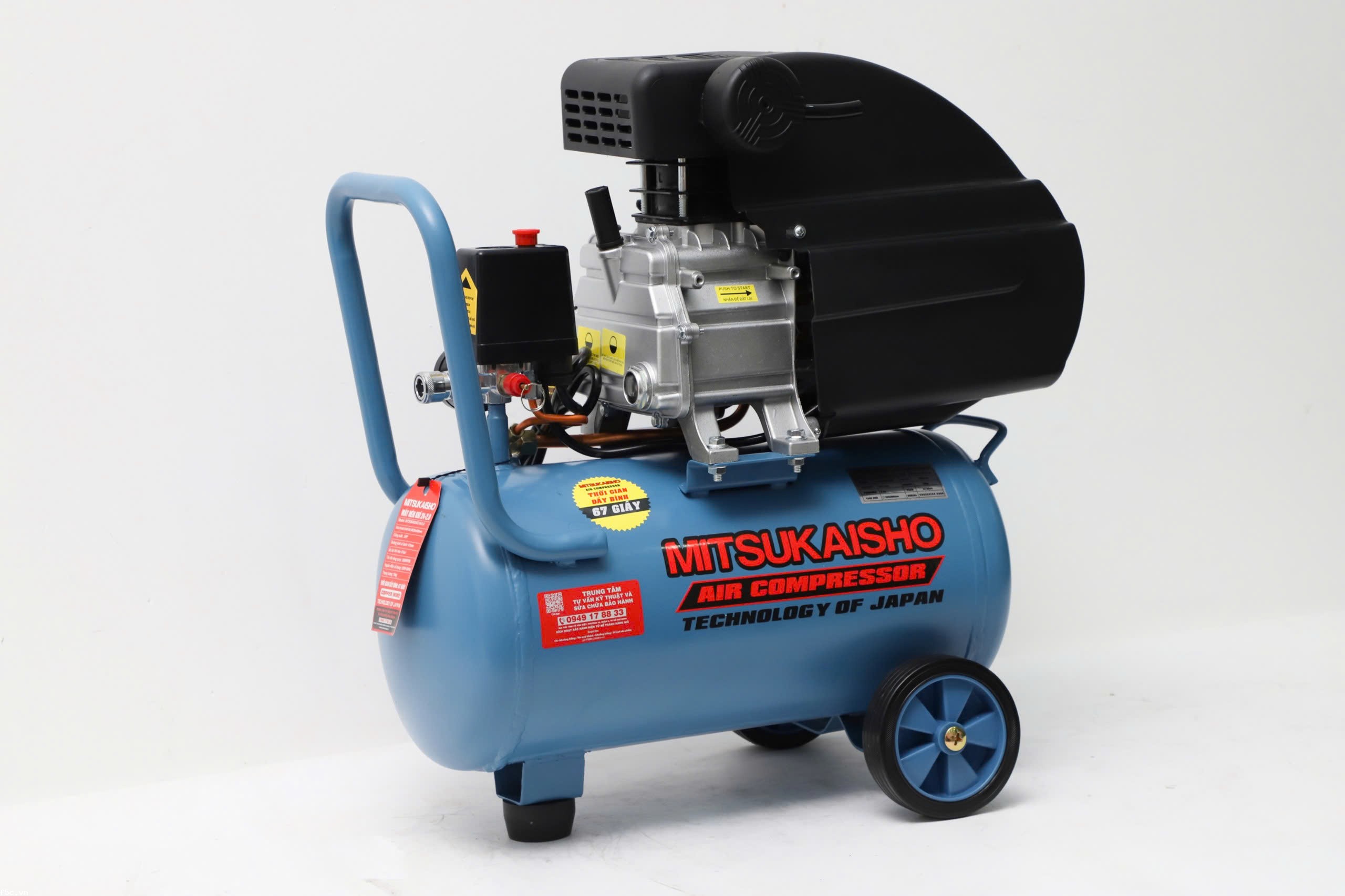 Máy nén khí Mitsukaisho 24-2.0 2HP (có dầu, dây đồng, tích áp nhanh)