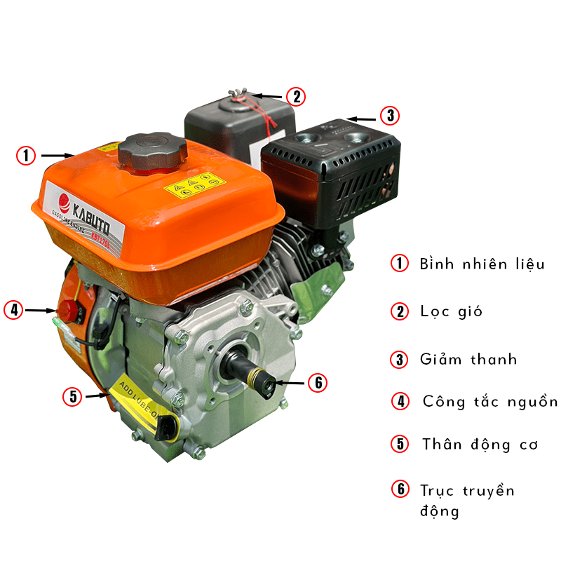 ĐỘNG CƠ XĂNG KABUTO KBT170L (7.0HP)