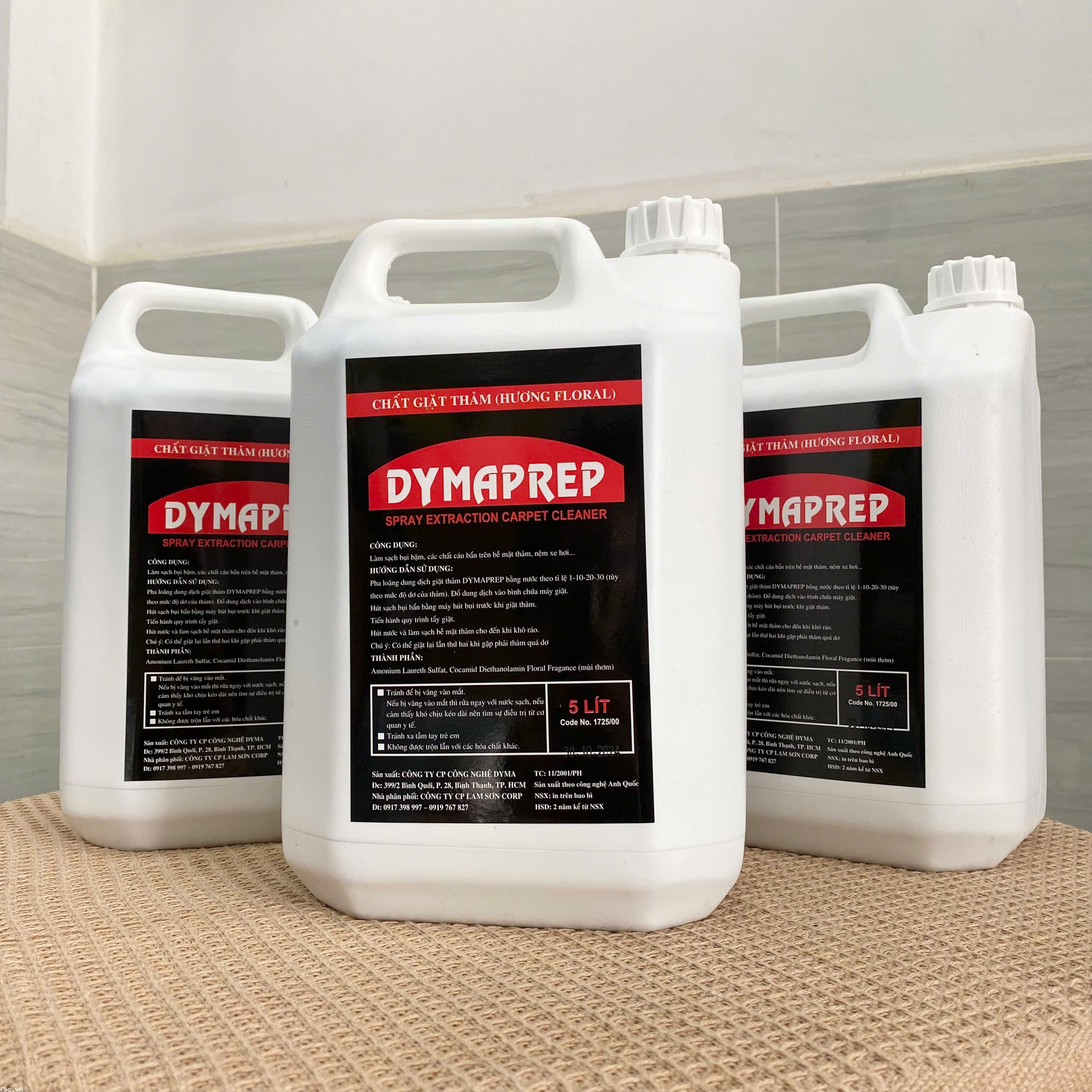 Dung dịch giặt thảm, ghế, nệm Dyma Prep - 5 Lít ( hương hoa hồng)