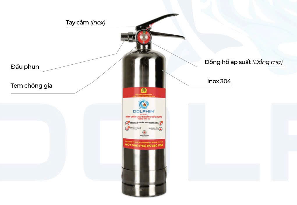 Bình chữa cháy đa năng gốc nước Dolphin DPA-I3L