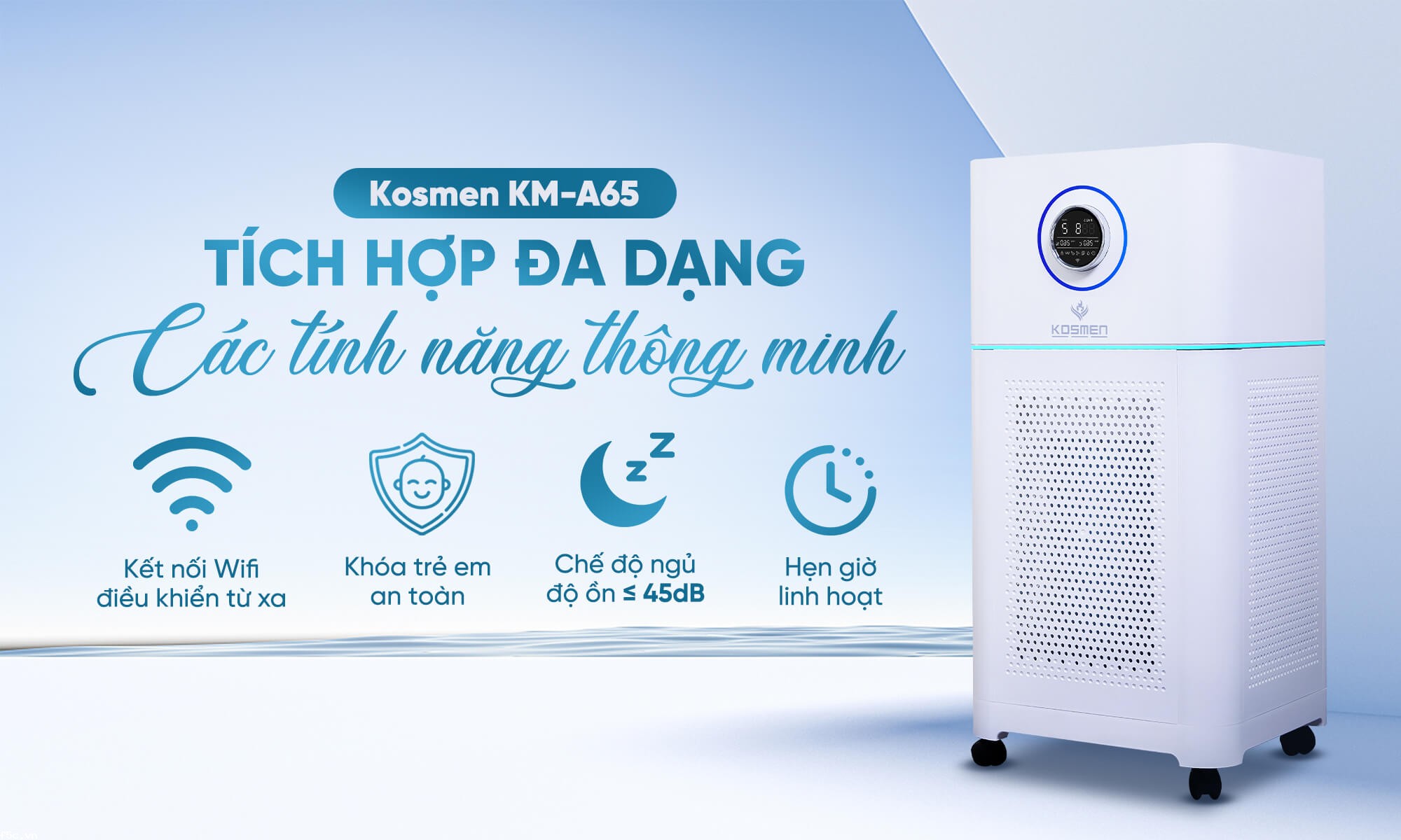 Máy lọc không khí kết hợp tạo ẩm Kosmen KM-A65
