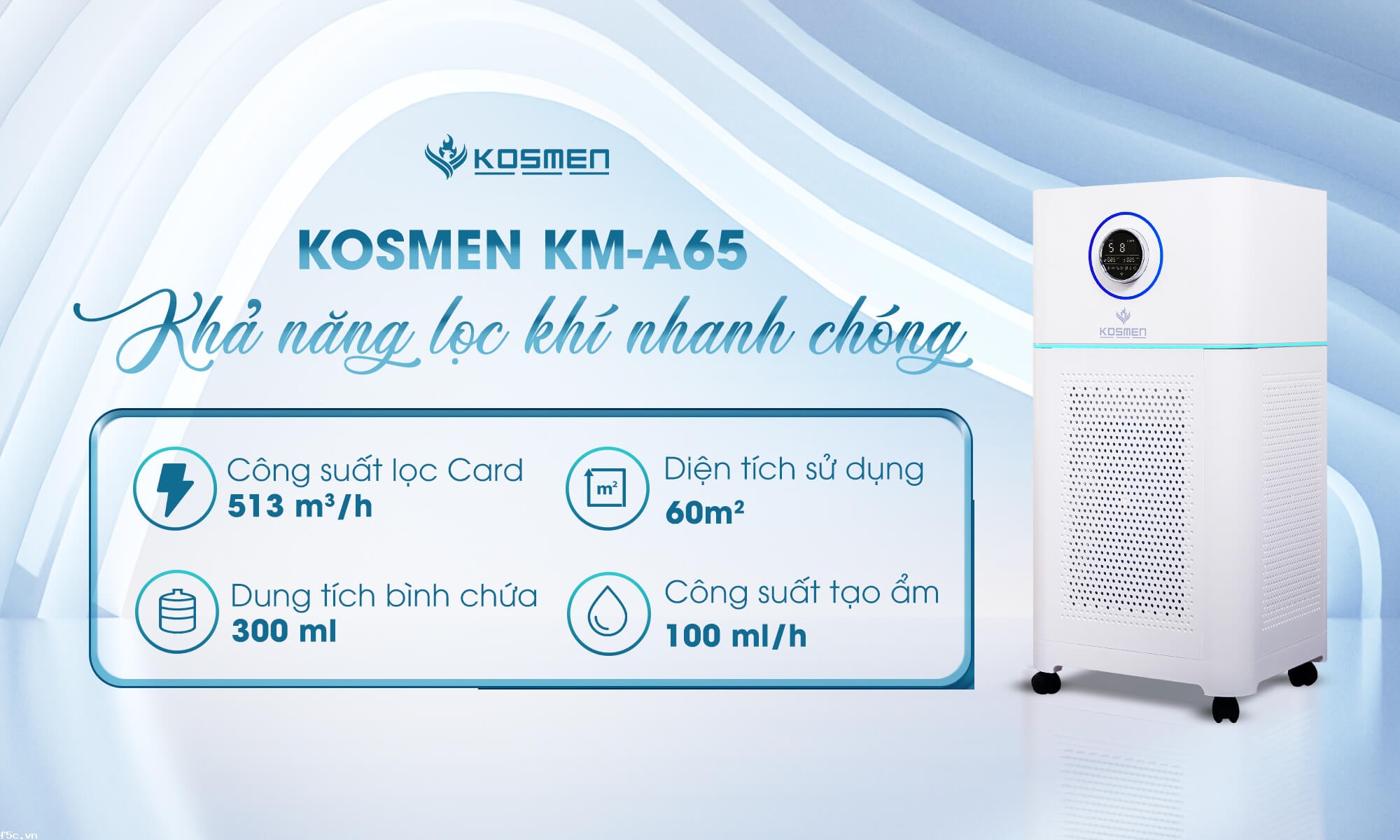 Máy lọc không khí kết hợp tạo ẩm Kosmen KM-A65