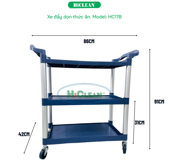 Xe đẩy dọn vệ sinh HiClean HC178