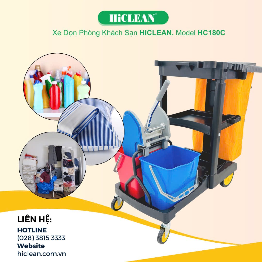 Xe đẩy dọn phòng HiClean HC 180C