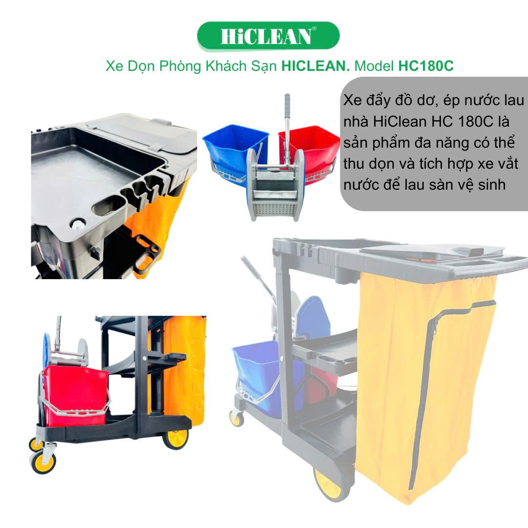Xe đẩy dọn phòng HiClean HC 180C