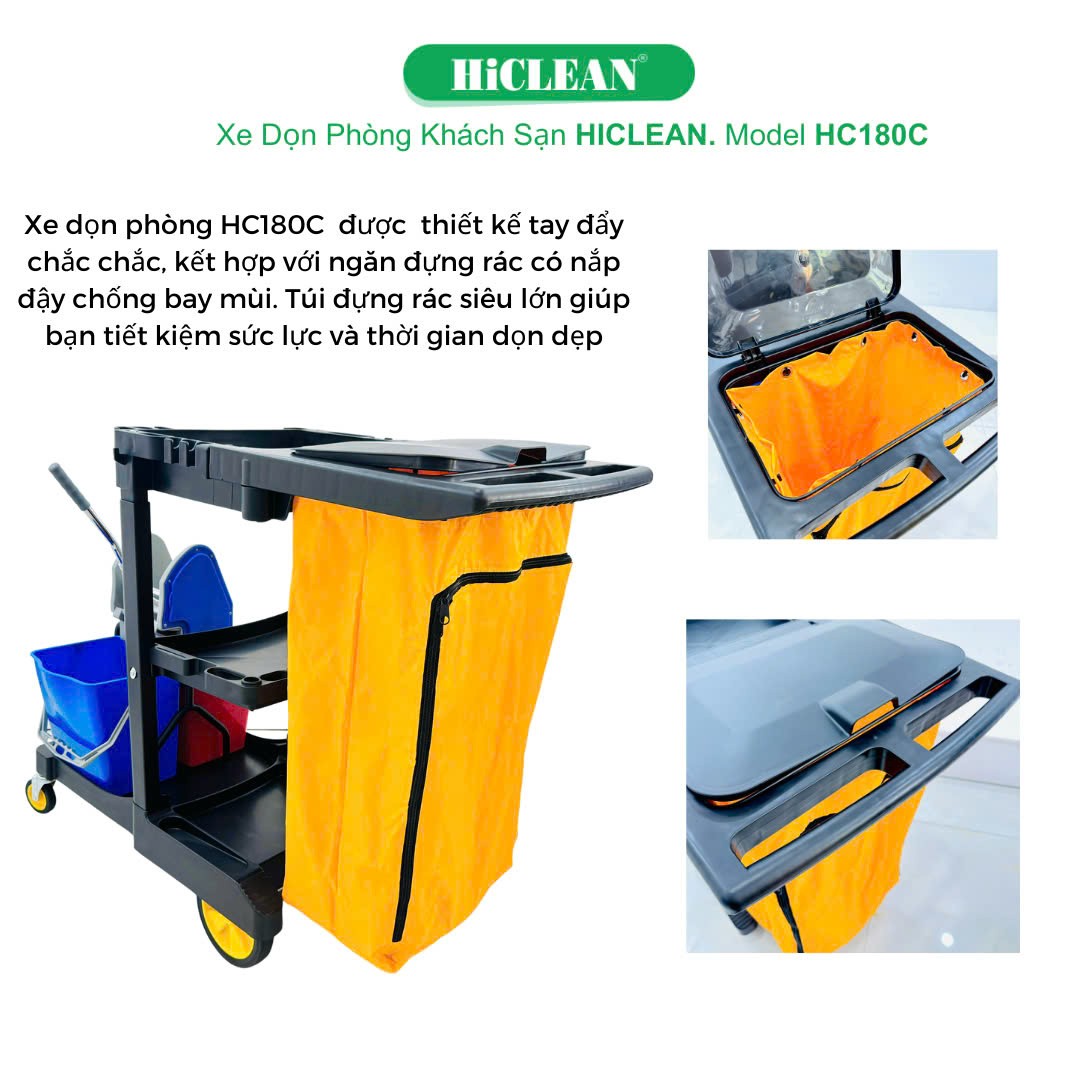 Xe đẩy dọn phòng HiClean HC 180C