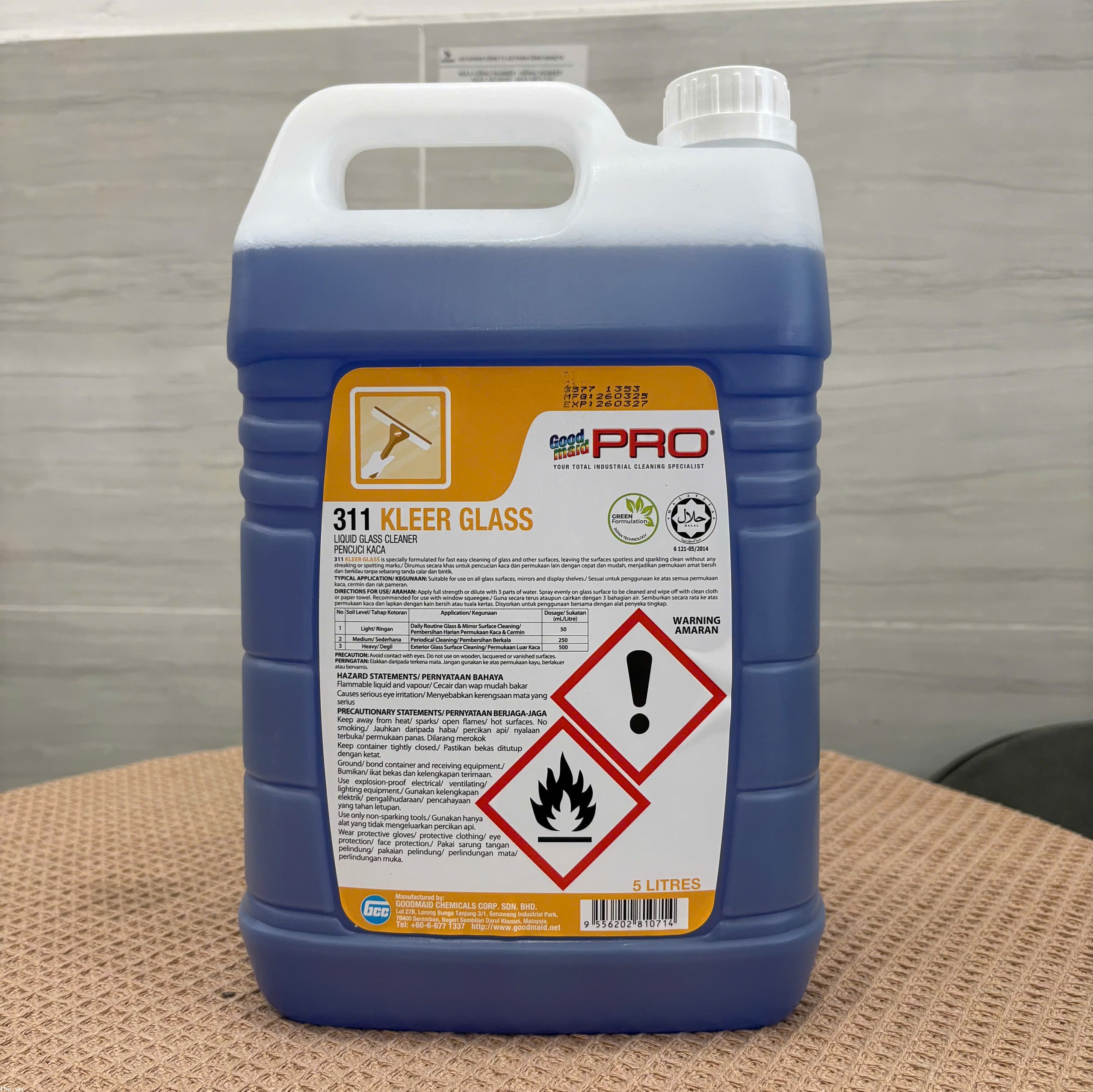 Nước lau kính Goodmaid G311-Kleer Glass Made in Malaysia can 5 L