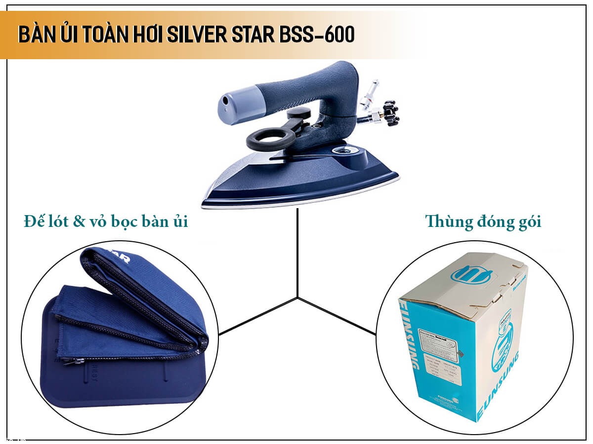 Bàn ủi toàn hơi BSS-600 Silver Star-cần gạt