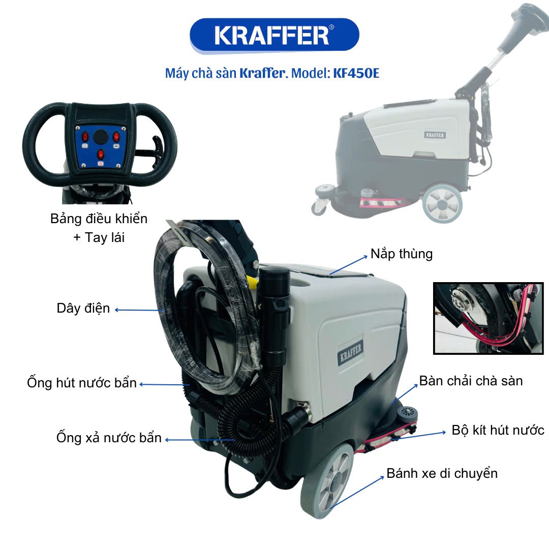 Máy chà sàn liên hợp KRAFFER KF450E (dùng điện) 