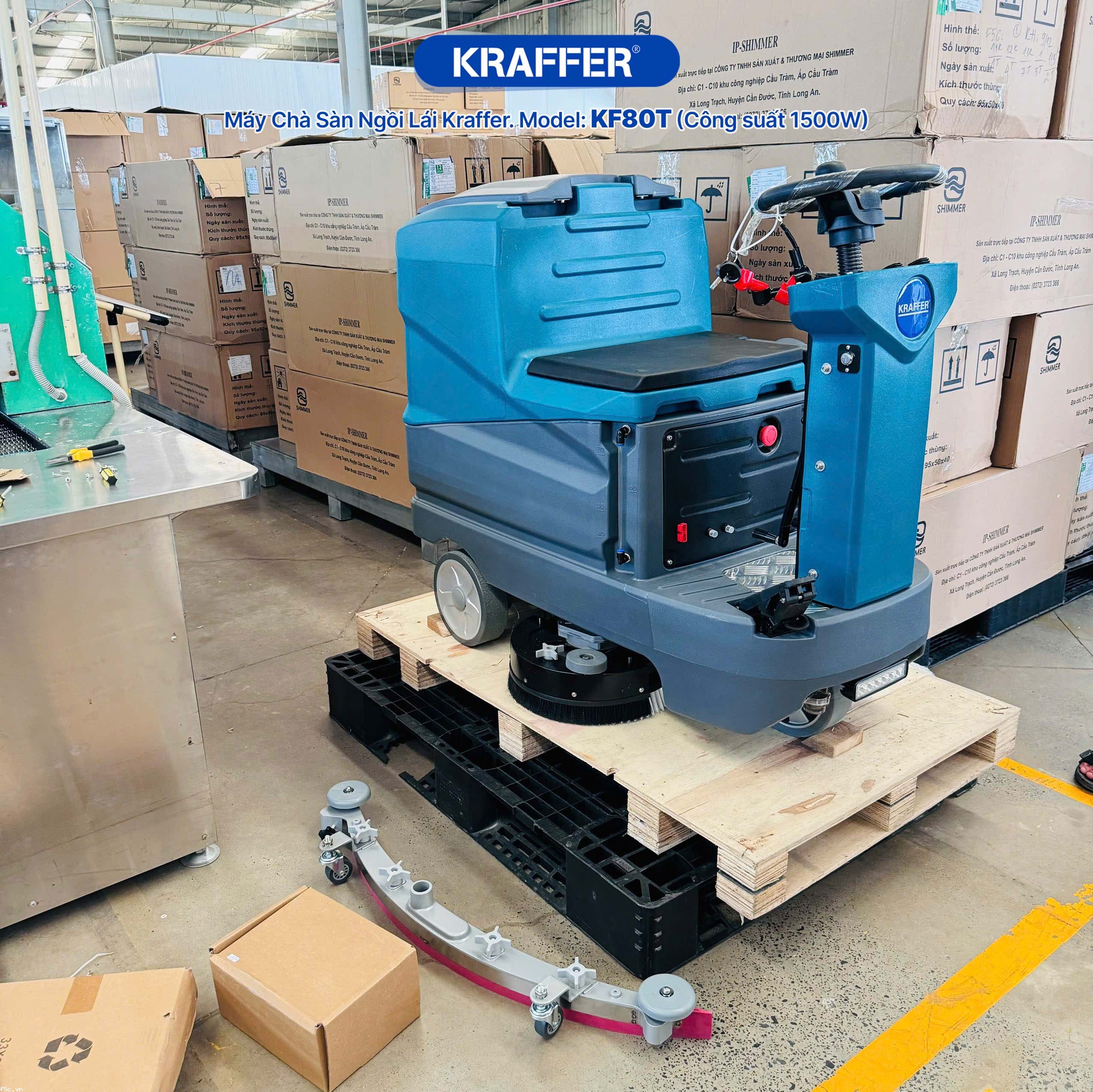 MÁy chà sàn liên hợp ngồi lái Kraffer KF80T (dùng bình)