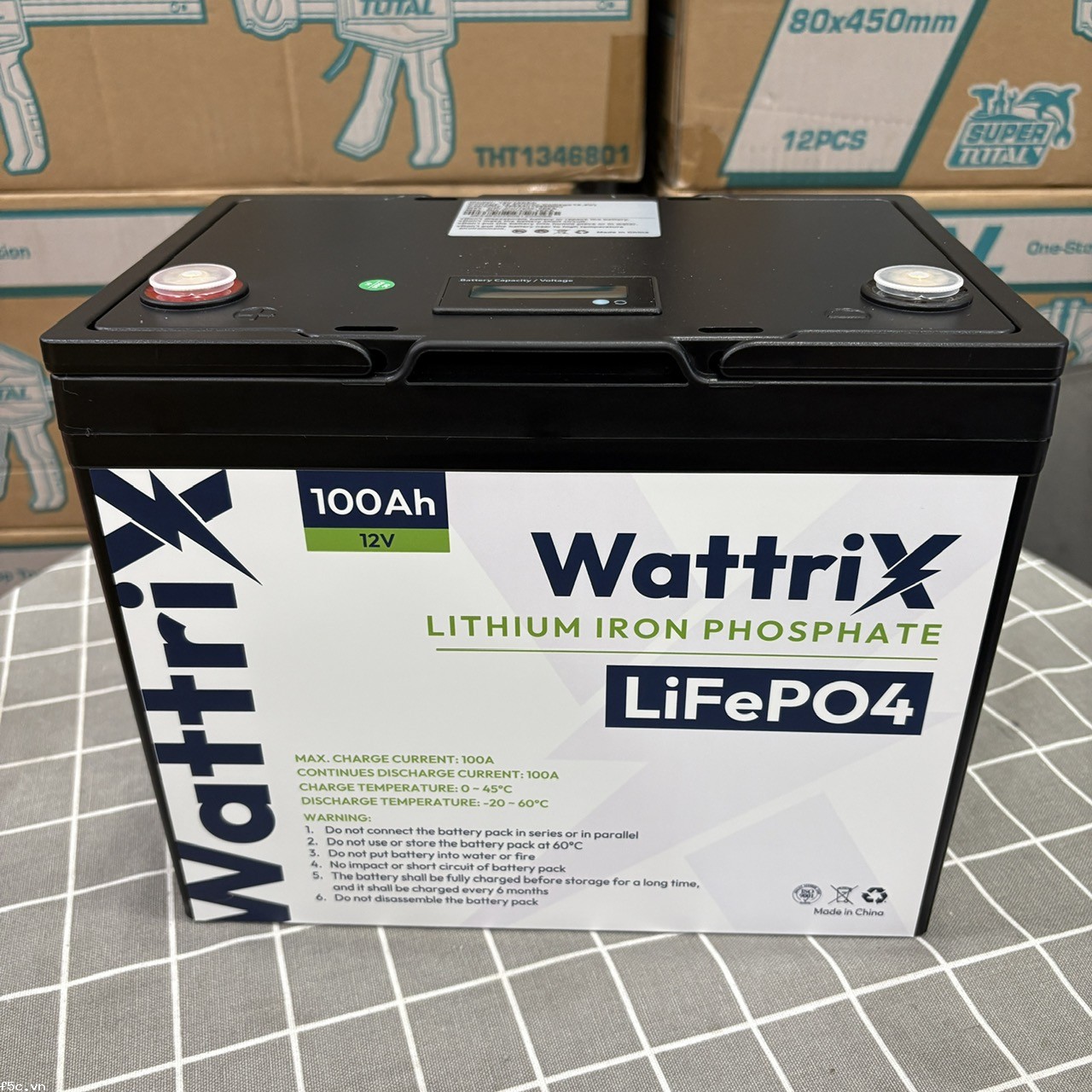 Pin (Ắc Quy) Lithium Wattrix 12V-100AH dùng cho máy chà sàn