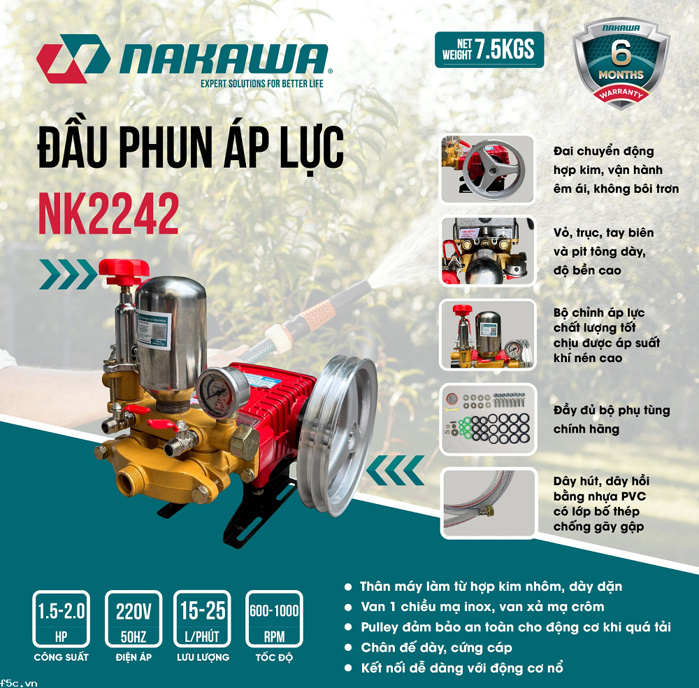 Đầu phun áp lực NAKAWA NK2242