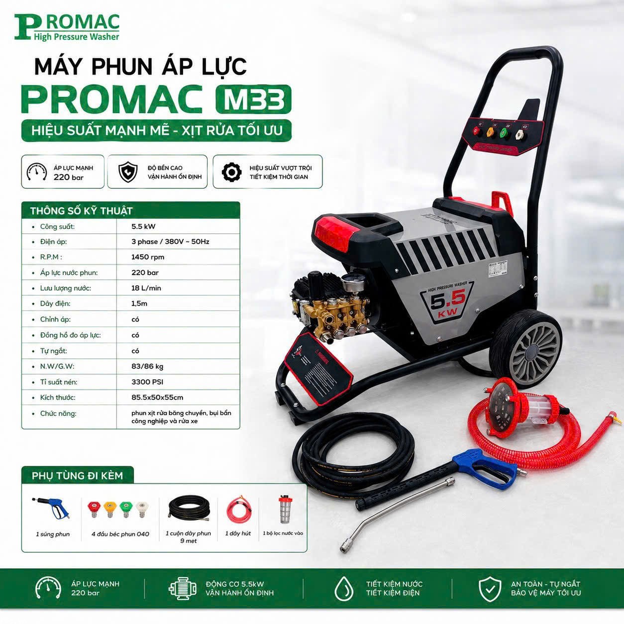 Máy phun áp lực PROMAC M33 