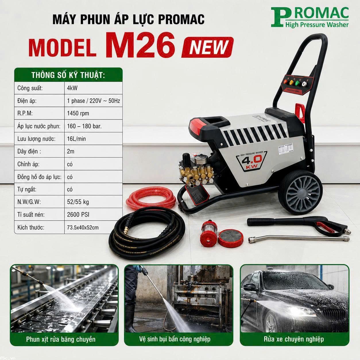 Máy phun áp lực PROMAC M26 NEW