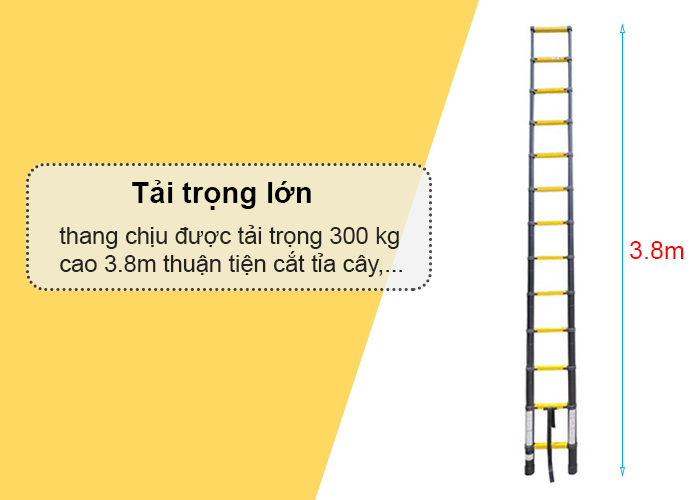 Thang nhôm rút gọn đơn, sơn tĩnh điện Sumika SKS 380