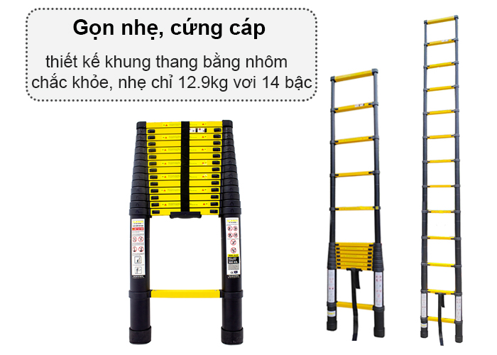 Thang nhôm rút gọn đơn , sơn tĩnh điện Sumika SKS 510
