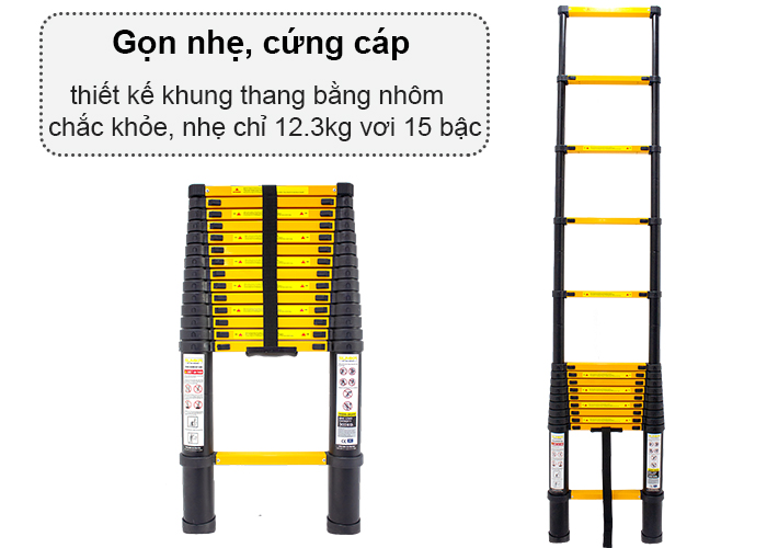Thang nhôm rút gọn đơn, sơn tĩnh điện Sumika SKS 440
